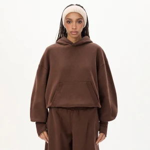 Cropp - Bluza z szerokimi ściągaczami przy rękawach - brązowy