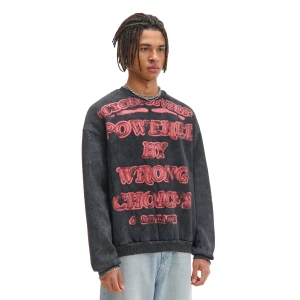 Cropp - Bluza ze sloganem z efektem sprania - czarny