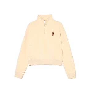 Cropp - Bluza ze stójką i naszywką pieska - beżowy