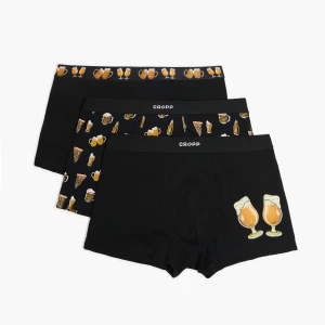 Cropp - Bokserki z motywem piwa i pizzy - czarny