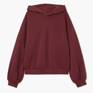 Cropp - Bordowa bluza oversize z kapturem - kasztanowy