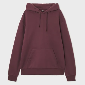 Cropp - Bordowa bluza regular z kapturem - kasztanowy