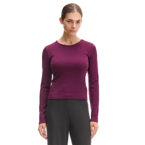 Cropp - Bordowa koszulka longsleeve - kasztanowy