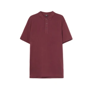 Cropp - Bordowa koszulka polo - kasztanowy