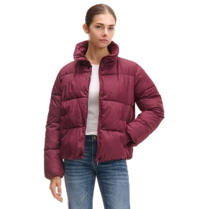 Cropp - Bordowa kurtka puffer - kasztanowy