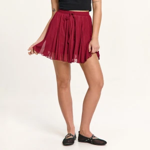 Cropp - Bordowa spódnica mini - kasztanowy