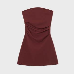 Cropp - Bordowa sukienka mini bez rękawów - kasztanowy
