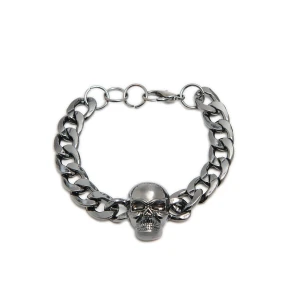 Cropp - Bransoleta z czaszką - srebrny