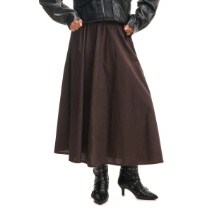 Cropp - Brązowa bawełniana spódnica z kieszeniami - brązowy