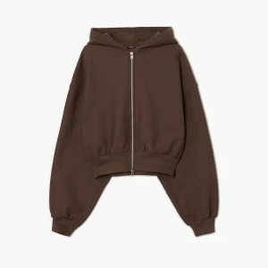 Cropp - Brązowa bluza boxy z kapturem - brązowy