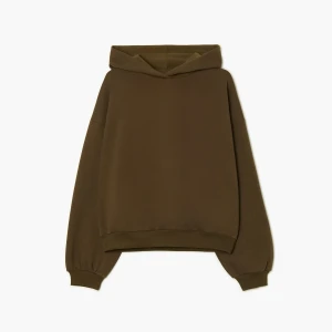 Cropp - Brązowa bluza boxy z kapturem - brązowy