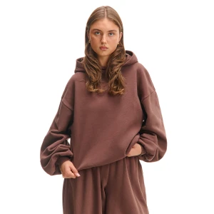 Cropp - Brązowa bluza oversize z kapturem - brązowy