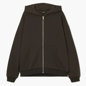 Cropp - Brązowa bluza oversize z kapturem - brązowy