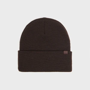 Cropp - Brązowa czapka beanie basic - brązowy
