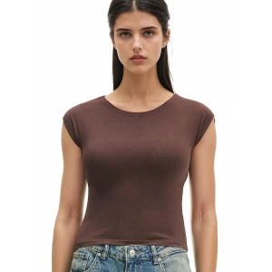 Cropp - Brązowa koszulka z modalem - brązowy