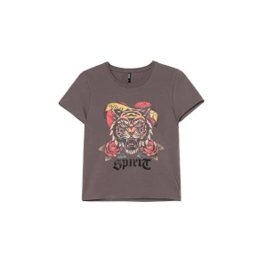 Zdjęcie produktu Cropp - Brązowa koszulka z tygrysem - szary