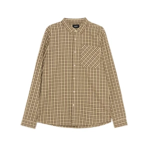 Cropp - Brązowa kraciasta koszula z kieszenią - brązowy