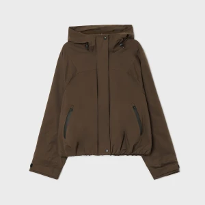 Cropp - Brązowa kurtka anorak z kapturem - brązowy