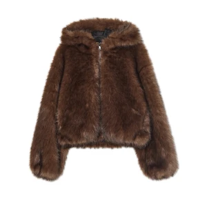 Cropp - Brązowa kurtka z imitacji futra - brązowy