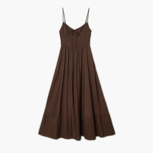 Cropp - Brązowa sukienka maxi w stylu boho - brązowy