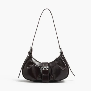 Cropp - Brązowa torebka hobo z dekoracyjną klamrą - brązowy