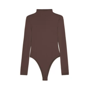 Cropp - Brązowe body z długim rękawem - brązowy