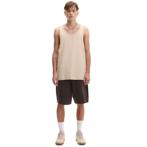 Cropp - Brązowe spodenki z dekoracyjnymi przeszyciami - brązowy