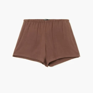 Cropp - Brązowe spodenki z wiskozy - brązowy