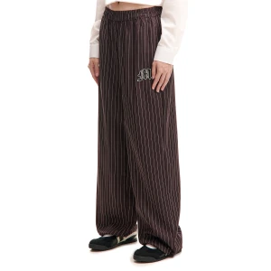 Cropp - Brązowe spodnie baggy w paski - fioletowy