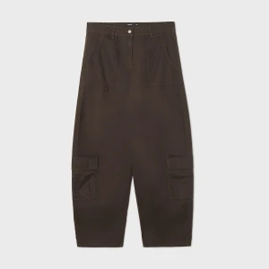 Cropp - Brązowe spodnie baggy z kieszeniami cargo - brązowy