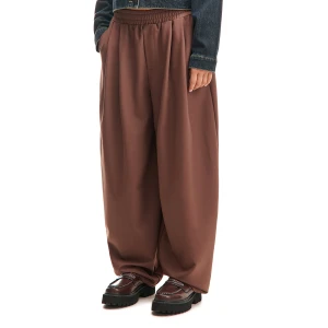 Cropp - Brązowe spodnie baggy z wiskozą - brązowy