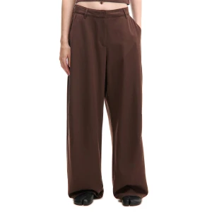 Cropp - Brązowe spodnie baggy z wiskozą - brązowy