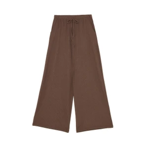 Cropp - Brązowe spodnie wide leg - brązowy