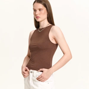 Cropp - Brązowy top z modalem - brązowy