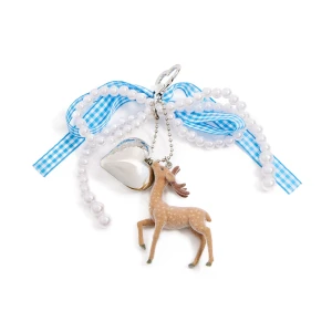 Cropp - Brelok z jeleniem i kokardkami - niebieski