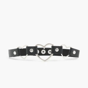 Cropp - Choker z metalowymi sercami - czarny