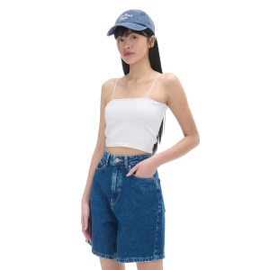 Cropp - Ciemnoniebieskie jeansowe bermudy - niebieski