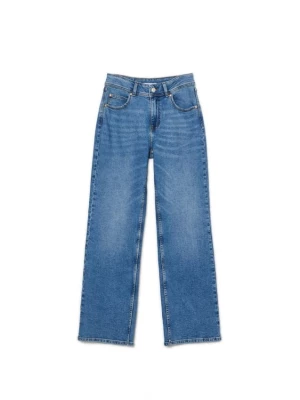 Cropp - Ciemnoniebieskie jeansy baggy - Niebieski
