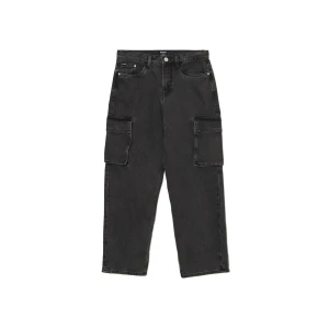 Cropp - Ciemnoszare baggy z kieszeniami cargo - szary