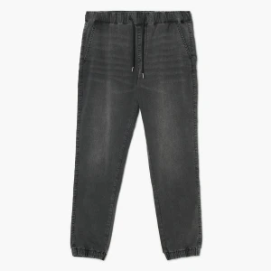 Cropp - Ciemnoszare jeansowe joggery - szary