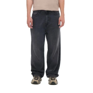 Cropp - Ciemnoszare jeansy super baggy - szary