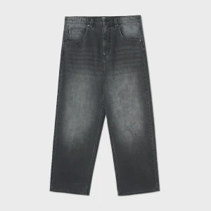 Cropp - Ciemnoszare jeansy super baggy - szary
