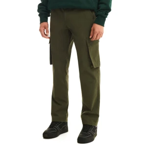 Cropp - Ciemnozielone spodnie comfort cargo - zielony