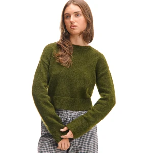 Cropp - Ciemnozielony sweter basic - zielony