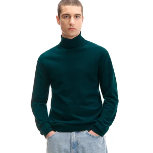 Cropp - Ciemnozielony sweter z golfem - zielony