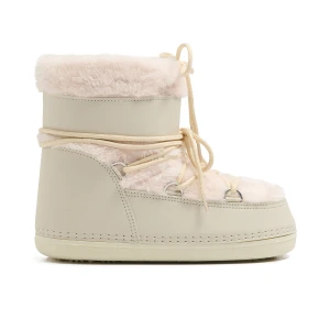 Cropp - Ciepłe botki z dekoracyjnym wiązaniem - kremowy
