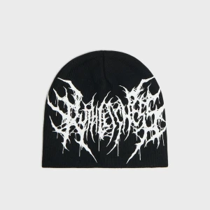 Cropp - Czapka beanie z ozdobnym nadrukiem - czarny