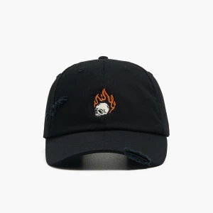 Cropp - Czapka z daszkiem, haftem i postrzępieniami - szary