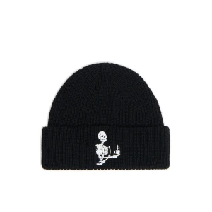 Cropp - Czapka z haftowanym kościotrupem z kawą - czarny