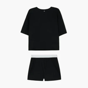 Cropp - Czarna bawełniana piżama - czarny